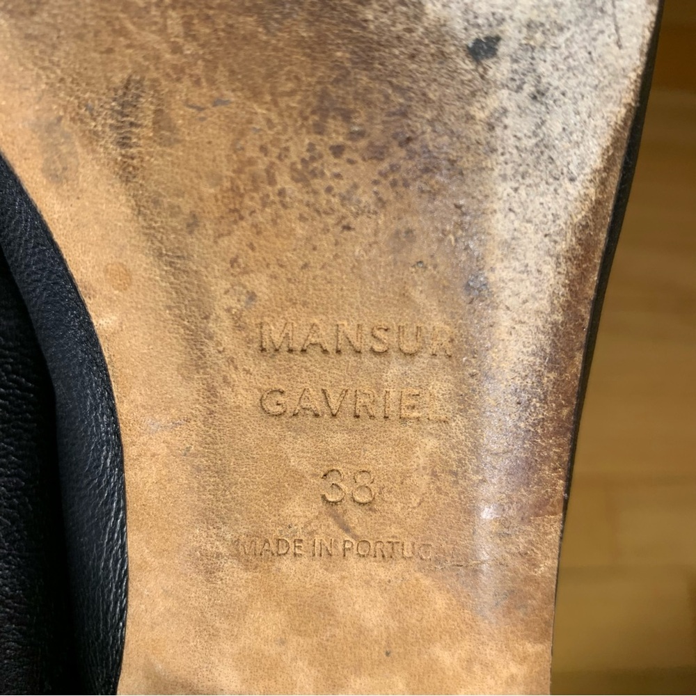 Mansur Gavriel Black Leather Flats - Picture 7 of 11